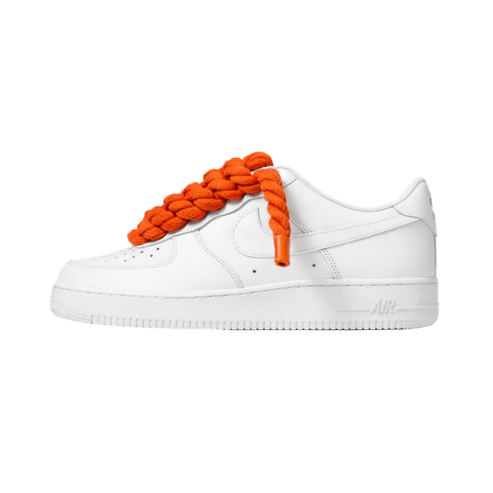 Nike Air Force 1 Low White Rope Laces White Orange
