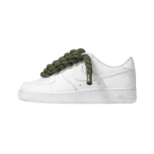 Nike Air Force 1 Low White Rope Laces White Olive