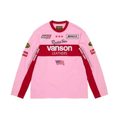 Supreme Vanson Leathers Long Sleeve Top Pink