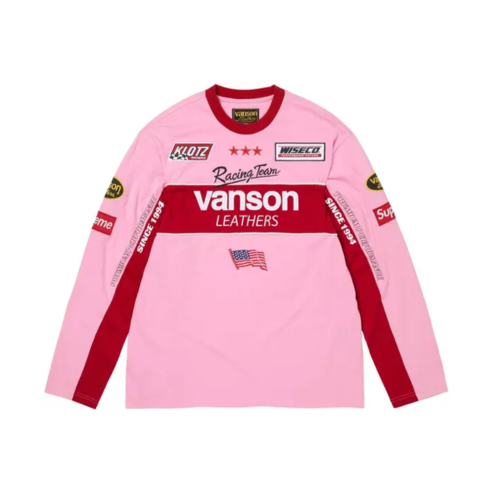 Supreme Vanson Leathers Long Sleeve Top Pink