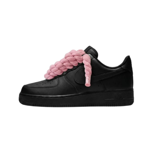 Nike Air Force 1 Low White Rope Laces Black Pink