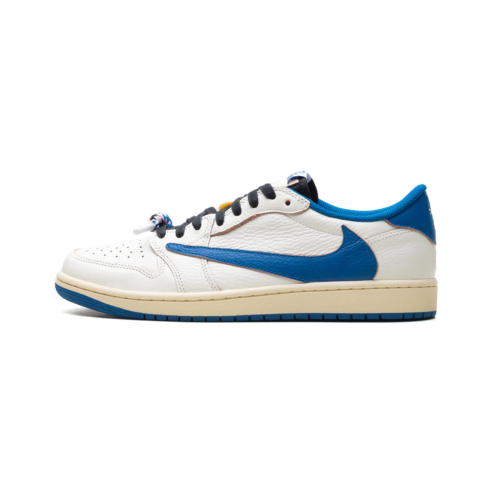 Air Jordan 1 Retro Low OG SP Fragment x Travis Scott Sail Military Blue