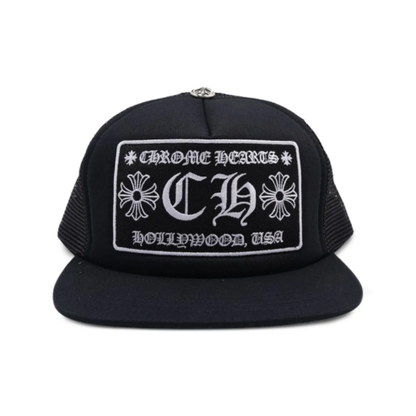 Chrome Hearts CH Hollywood Trucker Hat Black
