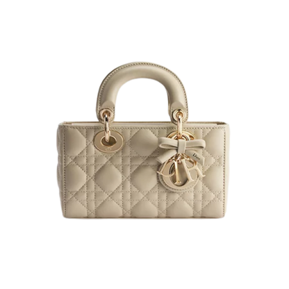 Bolso Dior Mini Lady D-Joy Piel de cordero Cannage en beige Trench