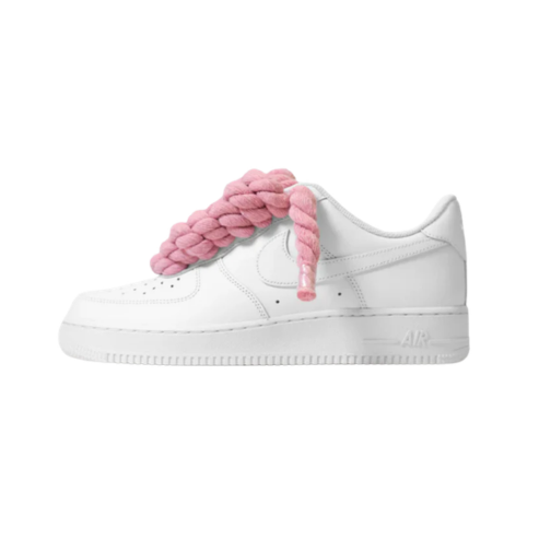 Nike Air Force 1 Low White Rope Laces White Pink