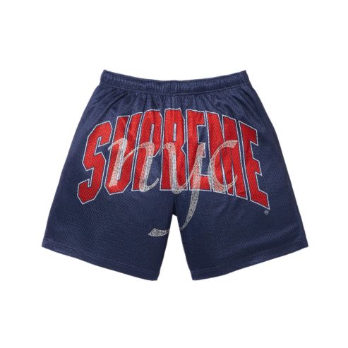 Supreme Rhinestone Mesh Short Navy