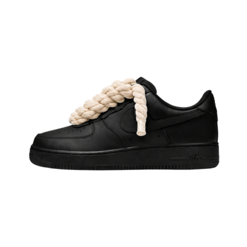 Nike Air Force 1 Low White Rope Laces Black Beige