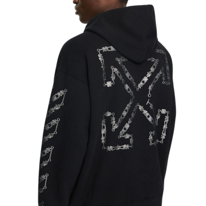 Off-White Chain Arrow Diagonal Skate Hoodie Black