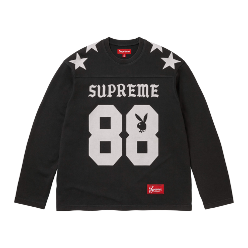 Supreme Playboy Long Sleeve Football Top Black White