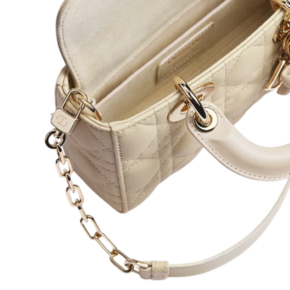 Bolso Dior Mini Lady D-Joy Piel de cordero Cannage en beige Trench