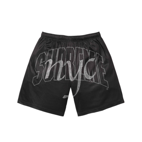 Supreme Rhinestone Mesh Short Black