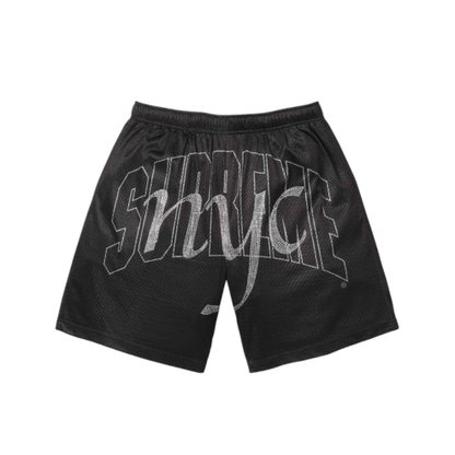 Supreme Rhinestone Mesh Short Black