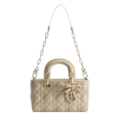 Bolso Dior Mini Lady D-Joy Piel de cordero Cannage en beige Trench