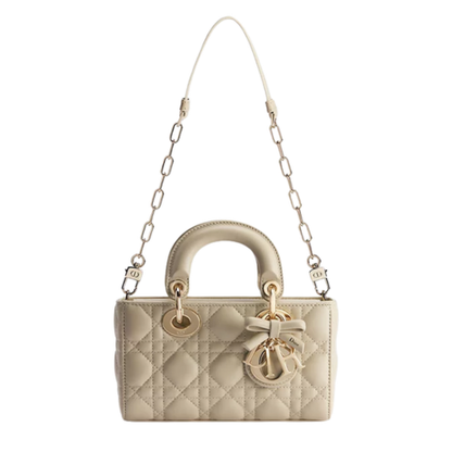 Bolso Dior Mini Lady D-Joy Piel de cordero Cannage en beige Trench