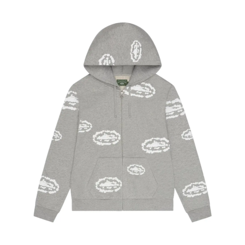 Corteiz x Denim Tears Island Wreath Zip Hoodie Grey