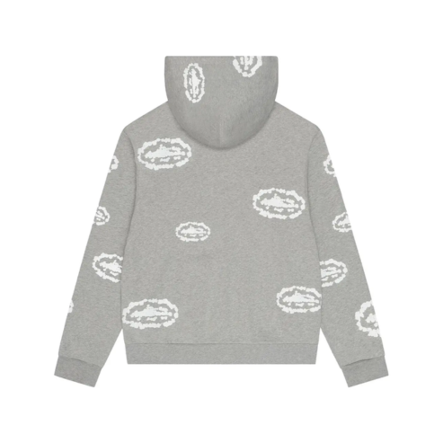 Corteiz x Denim Tears Island Wreath Zip Hoodie Grey