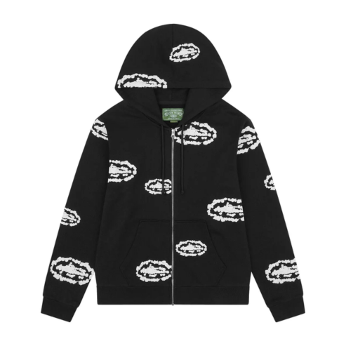 Corteiz x Denim Tears Island Wreath Zip Hoodie Black