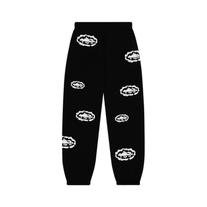 Corteiz x Denim Tears Island Wreath Sweatpant Black