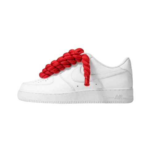 Nike Air Force 1 Low White Rope Laces White Red