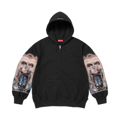 Supreme Michael Jackson Dangerous Zip Up Hooded Sweatshirt Black