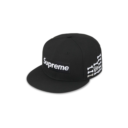 Supreme Bones Box Logo New Era 59Fifty Fitted Hat Black
