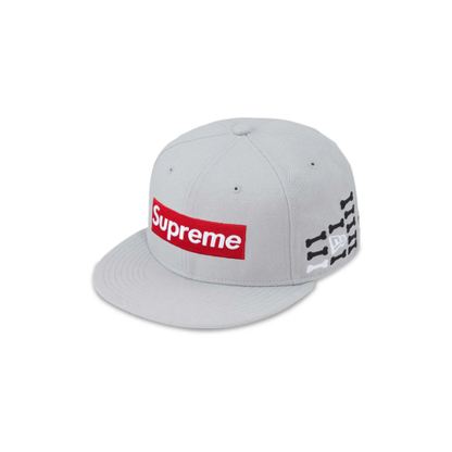 Supreme Bones Box Logo New Era 59Fifty Fitted Hat Grey
