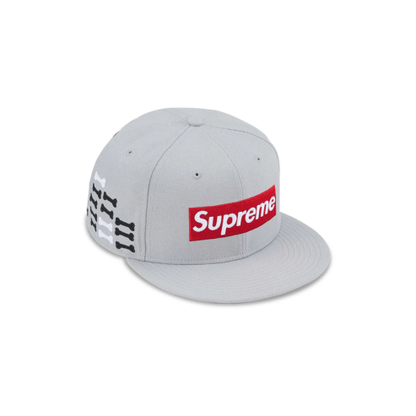 Supreme Bones Box Logo New Era 59Fifty Fitted Hat Grey