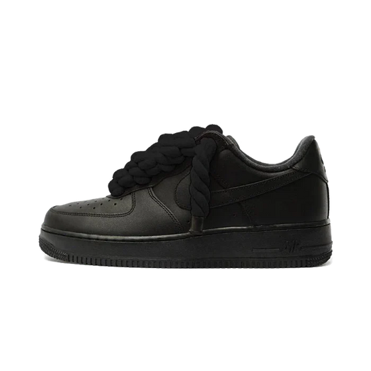 Nike Air Force 1 Low Black Black Rope Laces